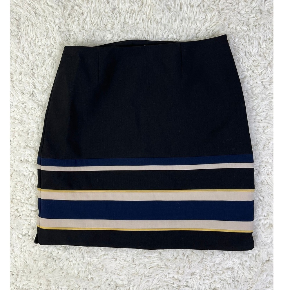 White‎ House Black Market Skirt Striped Academia Officecore Career Mini Size 10